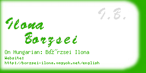 ilona borzsei business card